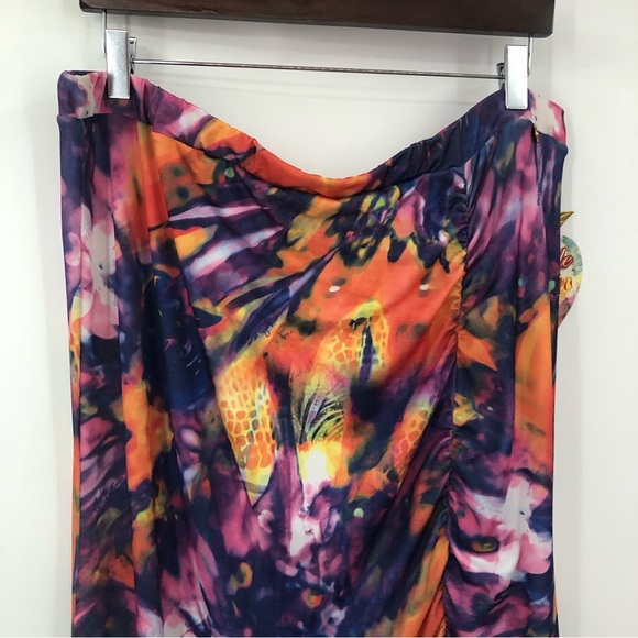 Apple bottoms 1X maxi skirt side slip elastic 0959 stretch multicolor - Picture 4 of 16